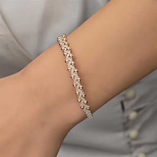 Hk Gümüş Kadın Bileklik Kazaziye Örgü|Gümüş Takı Hediyelik Ürünler