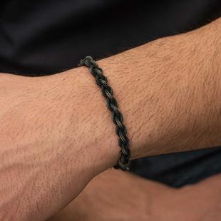 Hk Gümüş Erkek Bileklik Kazaziye Örgü|Gümüş Takı Hediyelik Ürünler