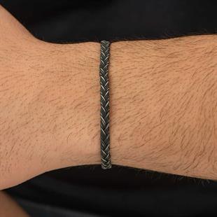 Hk Gümüş Erkek Bileklik Kazaziye Örgü|Gümüş Takı Hediyelik Ürünler