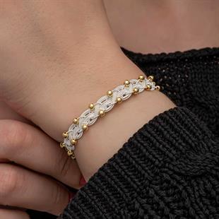 Hk Gümüş Kadın Bileklik Kazaziye Örgü|Gümüş Takı Hediyelik Ürünler