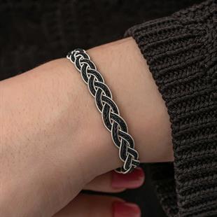 Hk Gümüş Kadın Bileklik Kazaziye Örgü|Gümüş Takı Hediyelik Ürünler