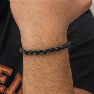 Hk Gümüş Erkek Bileklik Kazaziye Örgü|Gümüş Takı Hediyelik Ürünler