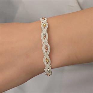 Hk Gümüş Kadın Bileklik Kazaziye Örgü|Gümüş Takı Hediyelik Ürünler