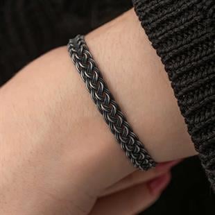 Hk Gümüş Kadın Bileklik Kazaziye Örgü|Gümüş Takı Hediyelik Ürünler