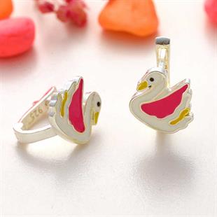 Hk Gümüş Çocuk Küpe Kuğu |Gümüş Takı Hediyelik Ürünler