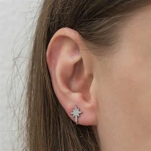 Hk Gümüş Kadın Küpe Kutup Yıldızı |Gümüş Takı Hediyelik Ürünler