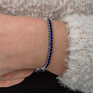 Hk Gümüş Kadın Bileklik Lacivert Zirkon Taşlı Su Yolu |Gümüş Takı Hediyelik Ürünler