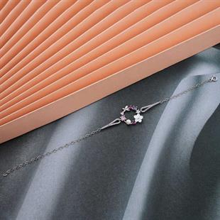 Hk Gümüş Kadın Bileklik Manolya Çiçeği Kelebek |Gümüş Takı Hediyelik Ürünler