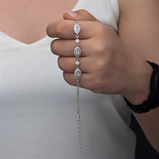 Hk Gümüş Kadın Bileklik Mekik Zirkon Taşlı |Gümüş Takı Hediyelik Ürünler