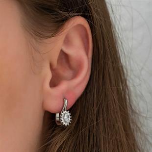 Hk Gümüş Kadın Küpe Mengeçli Oval Kesim |Gümüş Takı Hediyelik Ürünler