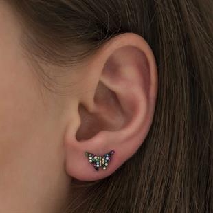 Hk ​Gümüş Kadın Küpe Mix Kelebek |Gümüş Takı Hediyelik Ürünler