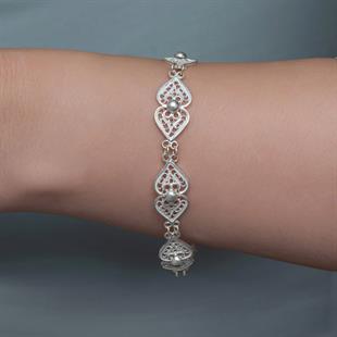 Hk Gümüş  Kadın Bileklik Motif Esintisi Telkari|Gümüş Takı Hediyelik Ürünler