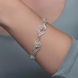 Hk Gümüş  Kadın Bileklik Motif Esintisi Telkari|Gümüş Takı Hediyelik Ürünler