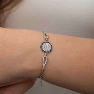 Hk Gümüş Kadın Bileklik Nazar |Gümüş Takı Hediyelik Ürünler