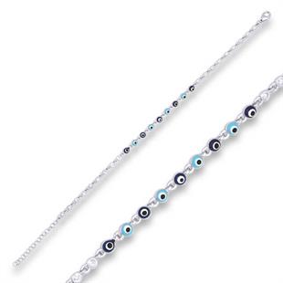 Hk ​Gümüş Kadın Bileklik Nazar Boncuklu|Gümüş Takı Hediyelik Ürünler