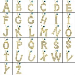 Gümüş Nazar Gold Ü Harfi Kadın Kolye