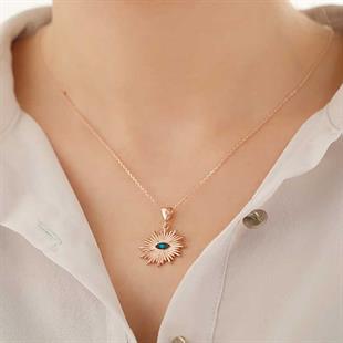 Gümüş Nazar Göz Bayan Kolye