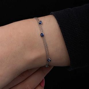 Hk Gümüş Kadın Bileklik Nazar |Gümüş Takı Hediyelik Ürünler