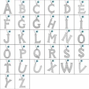 Gümüş Nazar Rodyum A Harfi Kadın Kolye