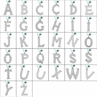 Gümüş Nazar Rodyum B Harfi Kadın Kolye