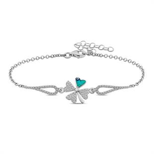 Hk Gümüş Kadın Bileklik Nazarlı Yonca |Gümüş Takı Hediyelik Ürünler