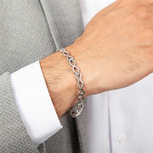 Hk Gümüş Erkek Bileklik Oksitli |Gümüş Takı Hediyelik Ürünler