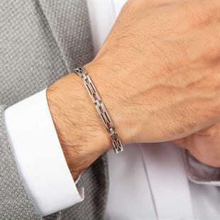 Hk Gümüş Erkek Bileklik Oksitli |Gümüş Takı Hediyelik Ürünler