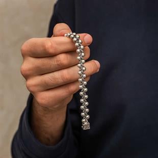 Hk Gümüş Erkek Bileklik Oksitli Toplu|Gümüş Takı Hediyelik Ürünler