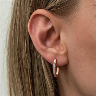 Hk Gümüş Kadın Küpe Oval Damla Taşlı |Gümüş Takı Hediyelik Ürünler