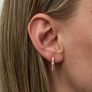 Hk Gümüş Kadın Küpe Oval Damla Taşlı |Gümüş Takı Hediyelik Ürünler