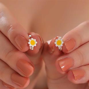 Hk Gümüş Çocuk Küpe Papatya |Gümüş Takı Hediyelik Ürünler