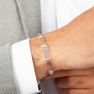 Hk ​Gümüş Erkek Bileklik Parçalı |Gümüş Takı Hediyelik Ürünler