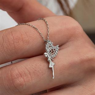 Hk Gümüş Kadın Kolye Peri Kızı |Gümüş Takı Hediyelik Ürünler