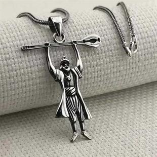 Hk Gümüş Erkek Kolye Pir Sultan Abdal |Gümüş Takı Hediyelik Ürünler