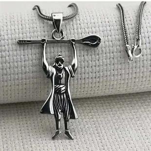 Hk Gümüş Erkek Kolye Pir Sultan Abdal |Gümüş Takı Hediyelik Ürünler