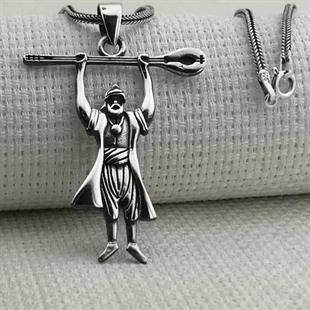 Hk Gümüş Erkek Kolye Pir Sultan Abdal |Gümüş Takı Hediyelik Ürünler