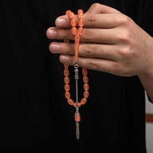 Hk Sıkma Kehribar Tesbih Gümüş Püskül |Gümüş Takı Hediyelik Ürünler