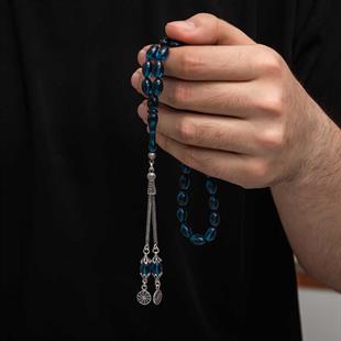 Hk Sıkma Kehribar Tesbih Gümüş Püskül |Gümüş Takı Hediyelik Ürünler