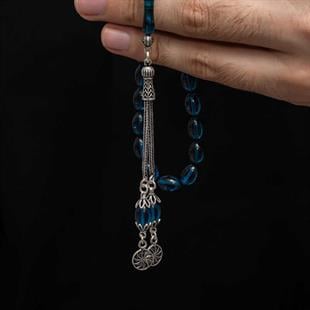 Hk Sıkma Kehribar Tesbih Gümüş Püskül |Gümüş Takı Hediyelik Ürünler