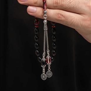 Hk Sıkma Kehribar Tesbih Gümüş Püskül |Gümüş Takı Hediyelik Ürünler