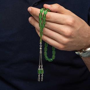 Hk Sıkma Kehribar  Kapsül Kesim Tesbih Gümüş Püsküllü |Gümüş Takı Hediyelik Ürünler