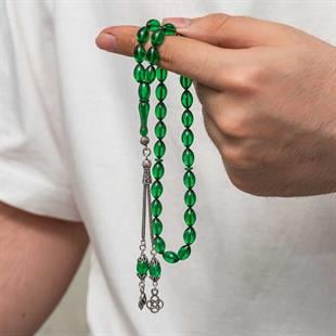 Hk Sıkma Kehribar Tesbih Gümüş Püsküllü |Gümüş Takı Hediyelik Ürünler