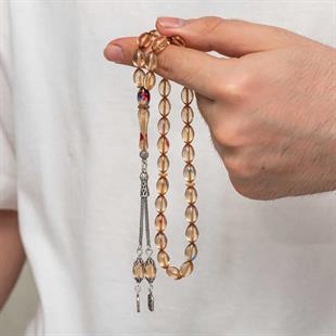 Hk Sıkma Kehribar Tesbih Gümüş Püsküllü |Gümüş Takı Hediyelik Ürünler