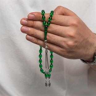 Hk Sıkma Kehribar Tesbih Gümüş Püsküllü |Gümüş Takı Hediyelik Ürünler