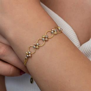 Hk Gümüş Kadın Bileklik Renkli Halka Dorika |Gümüş Takı Hediyelik Ürünler