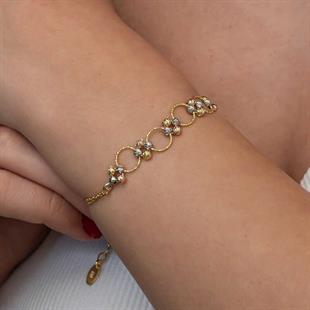 Hk Gümüş Kadın Bileklik Renkli Halka Dorika |Gümüş Takı Hediyelik Ürünler