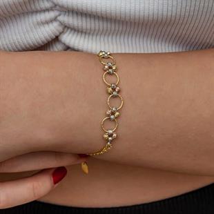 Hk Gümüş Kadın Bileklik Renkli Halka Dorika |Gümüş Takı Hediyelik Ürünler