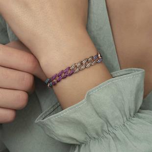 Hk Gümüş Kadın Bileklik Renkli Taşlı Gurmet |Gümüş Takı Hediyelik Ürünler