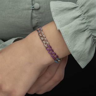 Hk Gümüş Kadın Bileklik Renkli Taşlı Gurmet |Gümüş Takı Hediyelik Ürünler