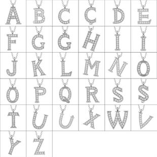 Gümüş Rodyum L Harfi Kadın Kolye